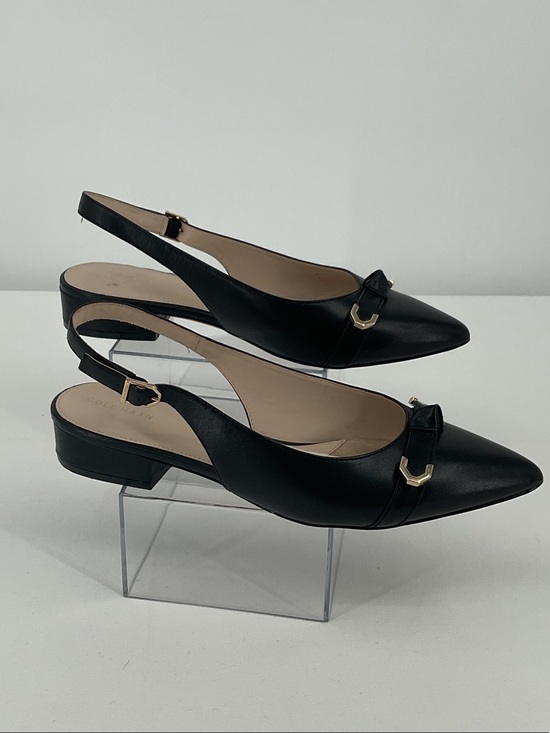 Cole Haan Shoes - Cole Haan Menlo Skimmer Black Leather Slingback Flats
